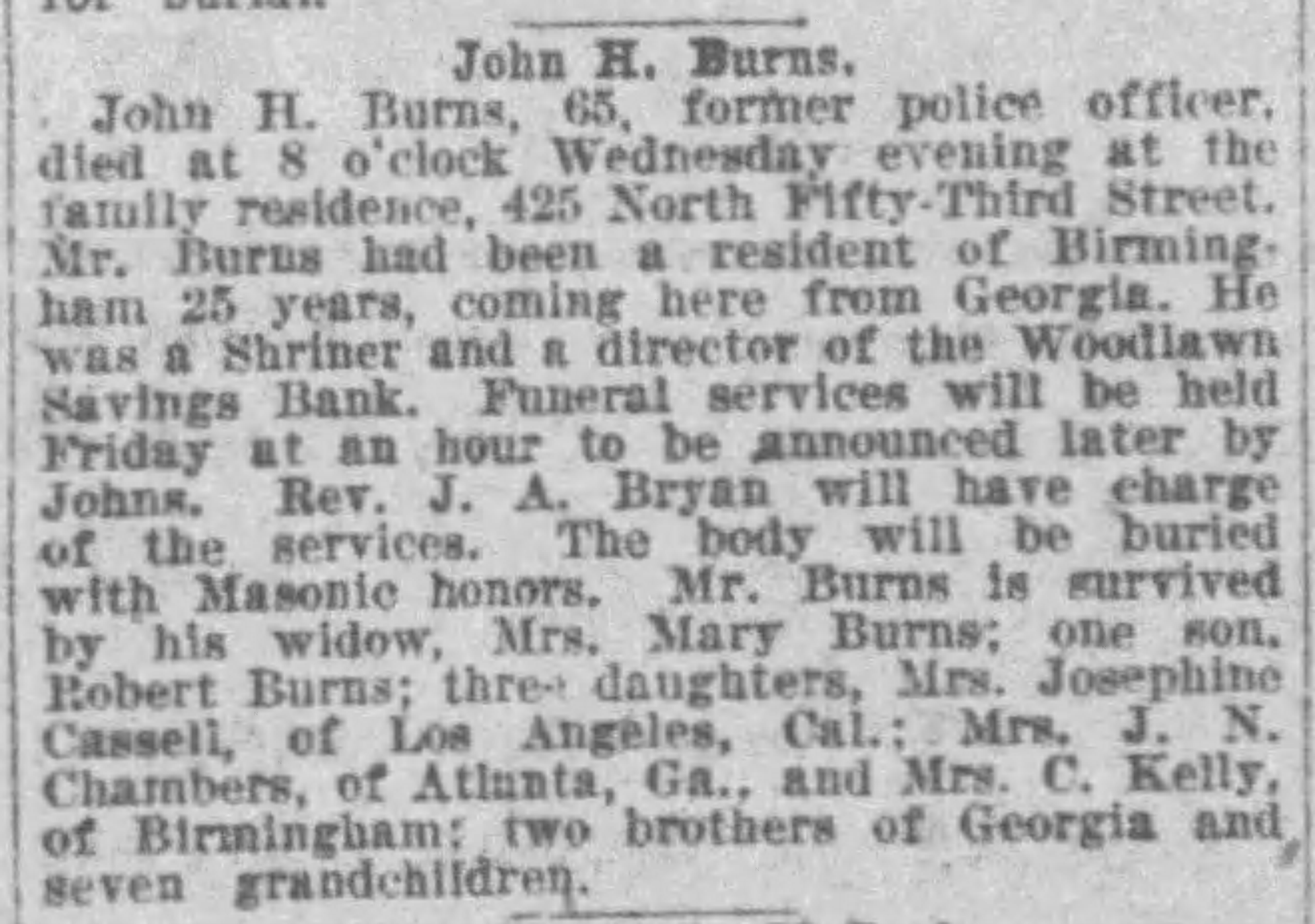 John H. Burns obituary